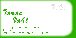 tamas vahl business card